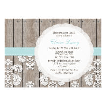 Invitation nuptiale rustique de douche de dentelle