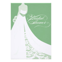 Invitation nuptiale verte élégante de douche invitations
