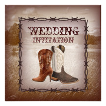 Invitation occidentale de mariage campagnard de bo
