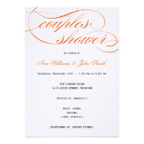 Invitation orange élégante de douche de couples de invitations
