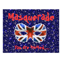 Invitation orientée britannique de mascarade de pa