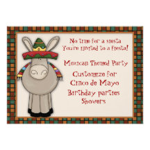 Invitation orientée d'âne mexicain