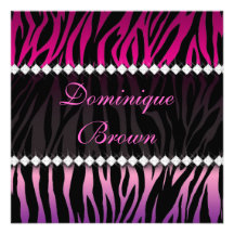 Invitation orné de bijoux rose et noir élégant de 