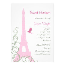 Invitation parisienne d'anniversaire (blanche)