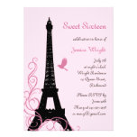 Invitation parisienne d'anniversaire (rose)