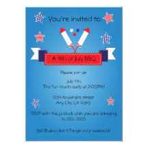 Invitation patriotique 4 juillet de pétard