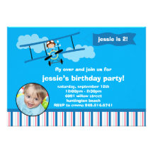 Invitation pilote de fête d'anniversaire d'avion