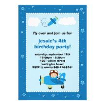 Invitation pilote de fête d'anniversaire d'avion