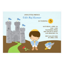 Invitation plate de fête d'anniversaire de prince