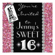 Invitation POPULAIRE de partie du BONBON 16 BLING 