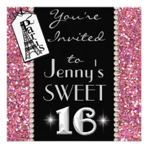 Invitation POPULAIRE de partie du BONBON 16 BLING 