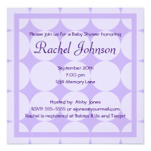 Invitation pourpre de baby shower