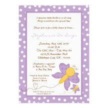 invitation pourpre de baby shower de papillon du r