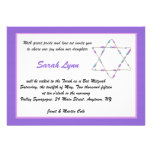 Invitation pourpre de bat mitzvah d'étoile perlée