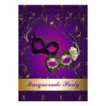 Invitation pourpre de partie de mascarade de masqu