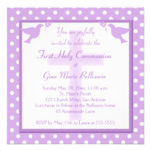 Invitation pourpre de sainte communion de point de