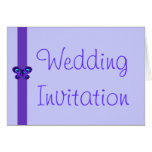 Invitation pourpre de soirée de ruban de papillon carte de vœux