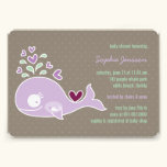 Invitation pourpre enceinte lunatique de baby show invitations