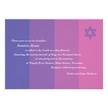 Invitation pourpre tonale de bat mitzvah