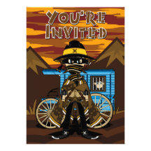 Invitation proscrit de cowboy de crâne