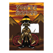 Invitation proscrit de cowboy de crâne