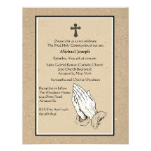 Invitation religieuse de prière de mains