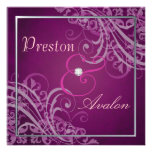 Invitation rose baroque exquise de rouleau