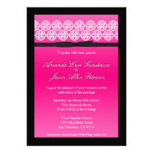 Invitation rose chic de mariage avec l'arc