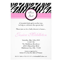 invitation rose-clair de baby shower d'impression 