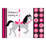 Invitation rose d'anniversaire de cheval de carrou