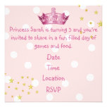 Invitation rose d'anniversaire de la couronne de l