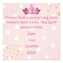 Invitation rose d'anniversaire de la couronne de l