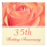 Invitation rose d'anniversaire de mariage de corai
