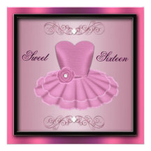Invitation rose d'anniversaire de robe habillée