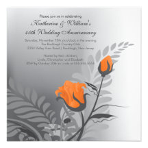 Invitation rose d'anniversaire d'orange élégante
