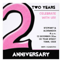 Invitation rose d'anniversaire du numéro 2 idiots