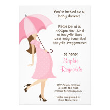 Invitation rose de baby shower attendant la fille