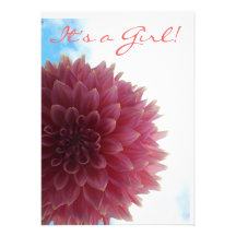 Invitation rose de baby shower de dahlia
