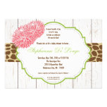 invitation rose de baby shower de guépard de la fl