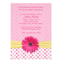 Invitation rose de baby shower de marguerite de Ge