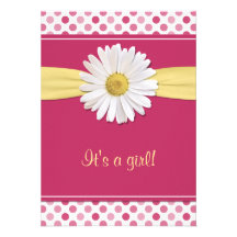 Invitation rose de baby shower de marguerite de po