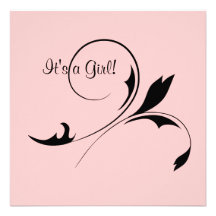 Invitation rose de baby shower de remous
