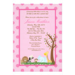 invitation rose de baby shower de zoo de safari de