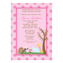invitation rose de baby shower de zoo de safari de