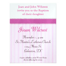 Invitation rose de baptême