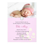 Invitation rose de baptême de bébé