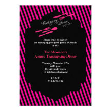 Invitation rose de dîner de thanksgiving de bruit