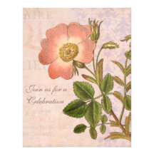 Invitation rose de fête d'anniversaire de cru