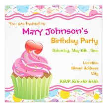 Invitation rose de fête d'anniversaire de petit gâ