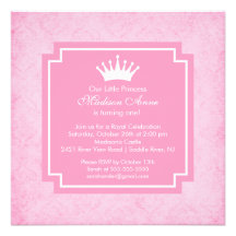 Invitation rose de fête d'anniversaire de princess